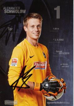 Alexander Schwolow  2015/2016  SC Freiburg  Fußball Autogrammkarte original signiert 
