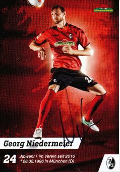 Georg Niedermeier  2017/2018  SC Freiburg  Fußball Autogrammkarte original signiert 