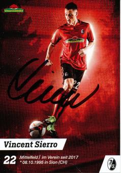 Vincent Sierro  2017/2018  SC Freiburg  Fußball Autogrammkarte original signiert 