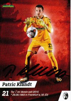 Patric Klandt  2017/2018  SC Freiburg  Fußball Autogrammkarte original signiert 