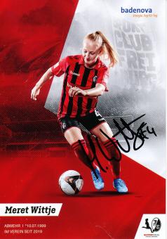 Meret Wittje  2019/2020  SC Freiburg  Frauen Fußball Autogrammkarte original signiert 