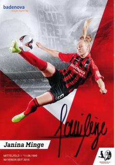 Janina Minge  2019/2020  SC Freiburg  Frauen Fußball Autogrammkarte original signiert 