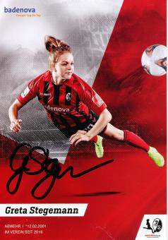 Greta Stegemann  2019/2020  SC Freiburg  Frauen Fußball Autogrammkarte original signiert 