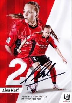 Lisa Karl  2018/2019  SC Freiburg  Frauen Fußball Autogrammkarte original signiert 