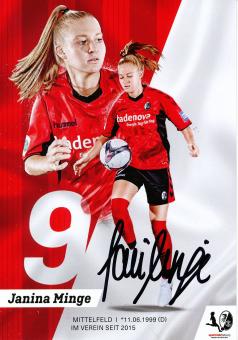 Janina Minge  2018/2019  SC Freiburg  Frauen Fußball Autogrammkarte original signiert 