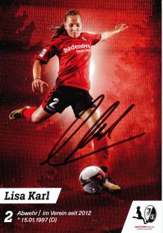 Lisa Karl  2017/2018  SC Freiburg  Frauen Fußball Autogrammkarte original signiert 