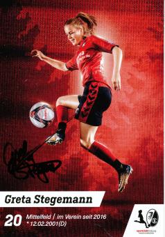 Greta Stegemann  2017/2018  SC Freiburg  Frauen Fußball Autogrammkarte original signiert 