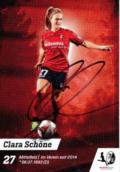 Clara Schöne  2017/2018  SC Freiburg  Frauen Fußball Autogrammkarte original signiert 