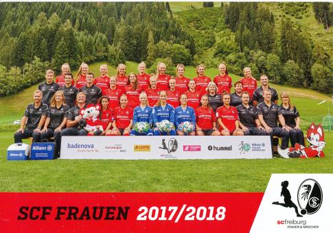 Mannschaftskarte  2017/2018  SC Freiburg  Frauen Fußball Autogrammkarte 