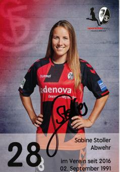 Sabine Stoller  2016/2017  SC Freiburg  Frauen Fußball Autogrammkarte original signiert 