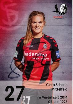 Clara Schöne  2016/2017  SC Freiburg  Frauen Fußball Autogrammkarte original signiert 