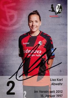 Lisa Karl  2016/2017  SC Freiburg  Frauen Fußball Autogrammkarte original signiert 