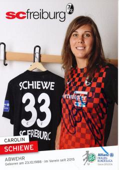 Carolin Schiewe  2015/2016  SC Freiburg  Frauen Fußball Autogrammkarte original signiert 