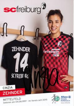 Cinzia Zehnder   2015/2016  SC Freiburg  Frauen Fußball Autogrammkarte original signiert 