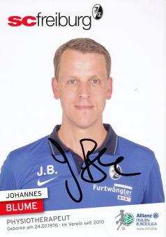 Johannes Blume  2015/2016  SC Freiburg  Frauen Fußball Autogrammkarte original signiert 