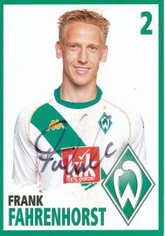 Frank Fahrenhorst  2004/2005  SV Werder Bremen  Fußball  Autogrammkarte original signiert 