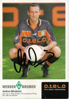 Andree Wiedener  1998/1999  SV Werder Bremen  Fußball  Autogrammkarte original signiert 
