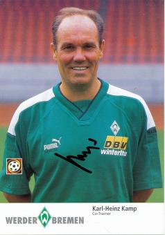 Karl Heinz Kamp  1996/1997  SV Werder Bremen  Fußball  Autogrammkarte original signiert 
