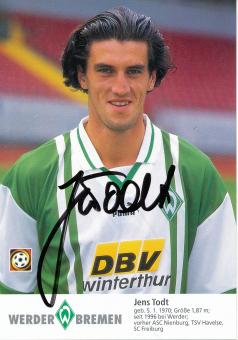 Jens Todt  1996/1997  SV Werder Bremen  Fußball  Autogrammkarte original signiert 