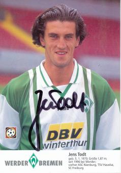 Jens Todt  1996/1997  SV Werder Bremen  Fußball  Autogrammkarte original signiert 