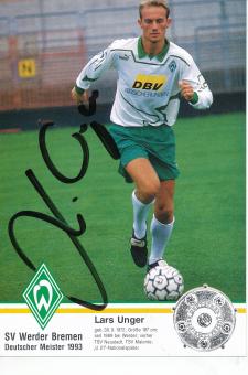 Lars Unger  1993/1994  SV Werder Bremen  Fußball  Autogrammkarte original signiert 