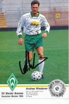Andree Wiedener  1993/1994  SV Werder Bremen  Fußball  Autogrammkarte original signiert 