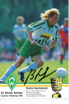 Wladimir Bestchatnykh  1994/1995  SV Werder Bremen  Fußball  Autogrammkarte original signiert 