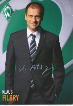 Klaus Filbry  2013/2014  SV Werder Bremen  Fußball  Autogrammkarte original signiert 