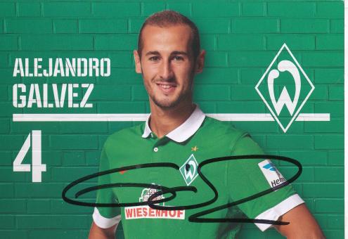 Alejandro Galvez  2014/2015  SV Werder Bremen  Fußball  Autogrammkarte original signiert 