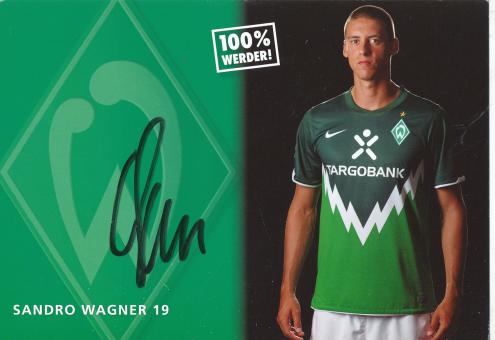 Sandro Wagner  2010/2011  SV Werder Bremen  Fußball  Autogrammkarte original signiert 