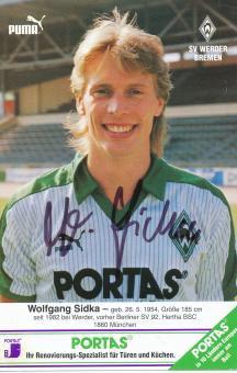 Wolfgang Sidka  SV Werder Bremen  Fußball  Autogrammkarte original signiert 