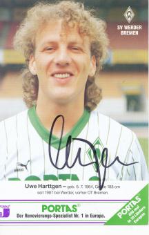Uwe Harttgen  SV Werder Bremen  Fußball  Autogrammkarte original signiert 