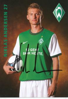 Niklas Andersen  2009/2010  SV Werder Bremen  Fußball  Autogrammkarte original signiert 