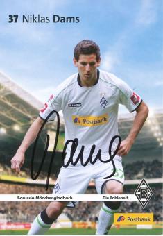 Niklas Dams  2012/2013   Borussia Mönchengladbach  Fußball  Postbank  Autogrammkarte original signiert 