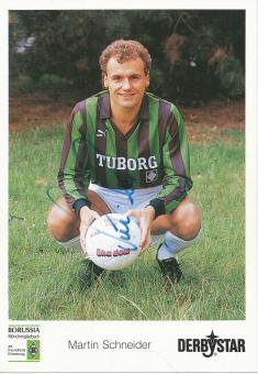 Martin Schneider  1990/1991  Borussia Mönchengladbach  Fußball  Autogrammkarte original signiert 