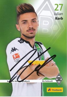 Julian Korb  2015/2016  Borussia Mönchengladbach  Fußball  Autogrammkarte original signiert 