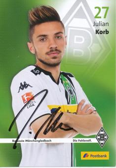 Julian Korb  2015/2016  Borussia Mönchengladbach  Fußball  Autogrammkarte original signiert 