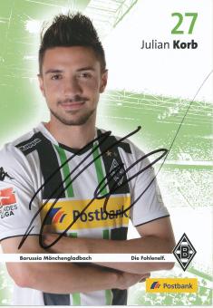 Julian Korb  2014/2015  Borussia Mönchengladbach  Fußball  Autogrammkarte original signiert 