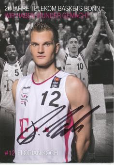 Florian Koch  Telekom Baskets Bonn  Basketball  Fußball Autogrammkarte original signiert 