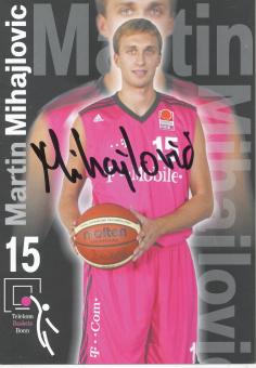 Martin Mihajlovic  Telekom Baskets Bonn  Basketball  Fußball Autogrammkarte original signiert 