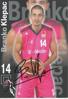 Branko Klepac  Telekom Baskets Bonn  Basketball  Fußball Autogrammkarte original signiert 