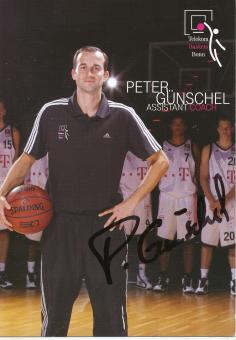 Peter Günschel  Telekom Baskets Bonn  Basketball  Fußball Autogrammkarte original signiert 