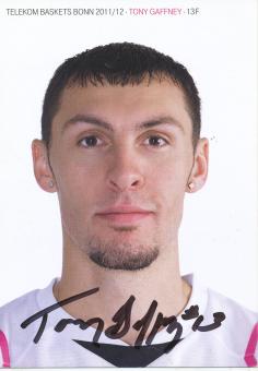 Tony Gaffney  Telekom Baskets Bonn  Basketball  Fußball Autogrammkarte original signiert 