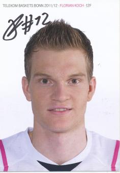 Florian Koch  Telekom Baskets Bonn  Basketball  Fußball Autogrammkarte original signiert 