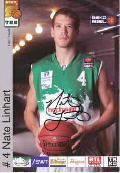 Nate Linhart  TBB Trier  Basketball  Fußball Autogrammkarte original signiert 