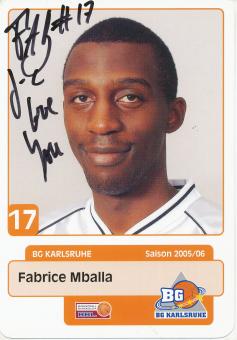 Fabrice Mdalla  BG Karlsruhe  Basketball  Fußball Autogrammkarte original signiert 