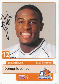 Domonic Jones  BG Karlsruhe  Basketball  Fußball Autogrammkarte original signiert 