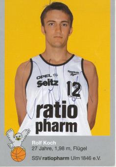 Rolf Koch  SSV Ratiopharm Ulm  Basketball  Fußball Autogrammkarte original signiert 