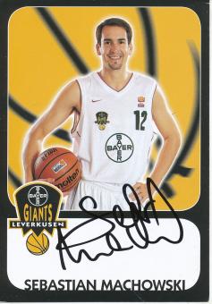 Sebastian Machowski  Giants  Bayer 04 Leverkusen  Basketball  Fußball Autogrammkarte original signiert 