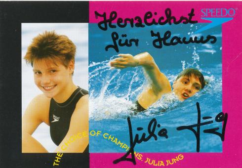 Julia Jung  Schwimmen  Autogrammkarte  original signiert 
